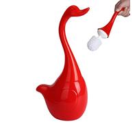 Happy Fox Swan Brosse WC en céramique pour salle de bain et décoration d'intérieur Rouge