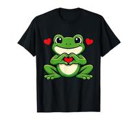 Happy Frog Heart Hands Kawaii Love Cartoon Sweet Romance T-Shirt