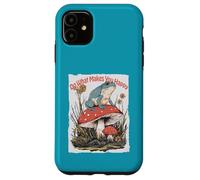 Happy Frog on Champignon Cottagecore Cute Toadstool Art Coque pour iPhone 11
