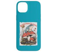 Happy Frog on Champignon Cottagecore Cute Toadstool Art Coque pour iPhone 14 Plus