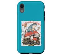 Happy Frog on Champignon Cottagecore Cute Toadstool Art Coque pour iPhone XR