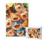 Happy Fun Puzzle en bois de 1000 pièces pour adultes Motif chats