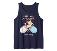 Happy Funny Cat Lover Feline Therapy Take Daily Cute Humour Débardeur