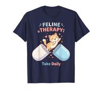 Happy Funny Cat Lover Feline Therapy Take Daily Cute Humour T-Shirt