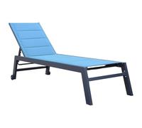Bain De Soleil Barbados En Textilène Bleu Gris - Aluminium Anthracite Bleu