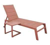 Set Bain De Soleil Et Table D'appoint Barbados En Textilène Terracotta - Aluminium Terracotta Orange