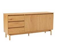 Happy Garden Buffet en Bois 160cm Sarah, 2 Portes, 3 tiroirs, Meuble intérieur avec 2 étagères, Bois Clair, supportant jusqu'à 150kg