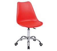 Happy Garden Chaise de Bureau Rouge Anne, Chaise de Travail, siège de Bureau à roulettes, pivotant et réglable en Hauteur