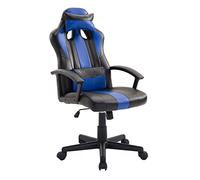 Happy Garden Fauteuil de Gamer Noir et Bleu Crash, Chaise Gaming, siège de Bureau Ergonomique avec Soutien Lombaire et Appui-tête, Pivotant et Hauteur réglable