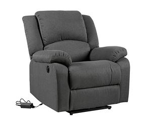 Happy Garden Fauteuil électrique inclinable Cloud Gris Anthracite. Fauteuil de Salon Relax en Tissu Gris Anthracite avec Inclinaison électrique et Repose-Pieds.