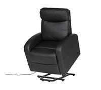 Happy Garden Fauteuil électrique inclinable Gaby Noir. Fauteuil de Salon Relax en Simili Noir avec Inclinaison électrique et Repose-Pieds.
