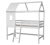 Happy Garden Lit cabane Mezzanine pour Enfant 190x90cm Blanc Margot