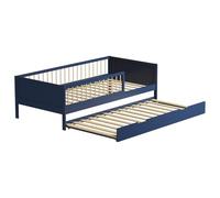 Happy Garden Lit gigogne en Bois Bleu foncé Adam, Couchage supplémentaire avec sommier à Lattes, rangeable sous sommier Principal