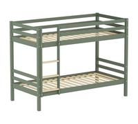 Happy Garden Lit superposé Enfant 190x90 cm Ambre Vert - Structure en pin - Sommier à Lattes Inclus