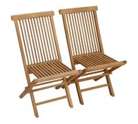 Happy Garden Lot de 2 chaises de jardin LOMBOK pliantes en teck