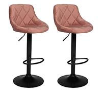 Lot De 2 Tabourets De Bar En Velours Rose Robin Rose