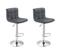 Happy Garden Lot de 2 tabourets de Bar Gris Mike. Chaise de Cuisine au Design Moderne avec Assise réglable en Hauteur, Rotation à 360° et Repose-Pieds. Tabourets avec Dossier Gris.