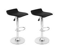 Happy Garden Lot de 2 tabourets de Bar Noir Eddy. Chaise de Cuisine au Design Moderne avec Assise réglable en Hauteur, Rotation à 360° et Repose-Pieds.
