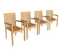 Happy Garden Lot de 4 chaises de Jardin Java empilables en Teck