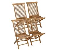 Happy Garden Lot de 4 chaises de Jardin Pliantes en Teck Lombok.