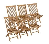Lot De 6 Chaises De Jardin En Teck Lombok Marron
