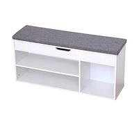 Happy Garden Meuble à Chaussures Trois casiers avec Coffre Blanc Alan