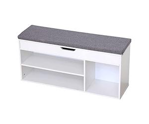 Happy Garden Meuble à Chaussures Trois casiers avec Coffre Blanc Alan