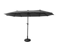 Happy Garden parasol de jardin double 2x4m LINAI gris en acier
