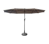 Happy Garden parasol de jardin double 2x4m LINAI taupe en acier.