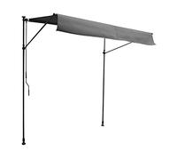 Happy Garden Store banne pour Balcon Chene de Dimensions 2 × 1,2m, Toile Anthracite et Structure Grise