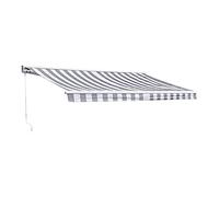 Happy Garden Store banne Saule de Dimensions 3,95 × 3m avec Semi-Coffre, Toile rayée