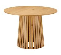 Table À Manger Ronde 110cm Style Scandinave Liv Marron