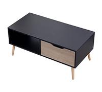 Happy Garden Table basse FREJA style scandinave avec tiroir noire