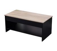 Table Basse Avec Plateau Relevable Noire Et Bois Hedda Noir