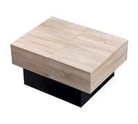 Happy Garden Table basse Greta – Noire, plateaux amovibles et coffres de rangement en bois