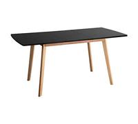 Happy Garden Table Extensible Helga 120 / 160cm Noire. Table de Salle à Manger rectangulaire de Style scandinave pour 4 à 6 Personnes.