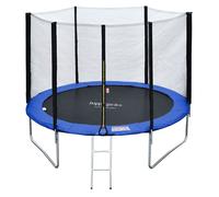Pack Premium Trampoline 305cm R?Versible Bleu / Vert Adela?De + Filet, ?Chelle, B?Che Et Kit D'ancrage