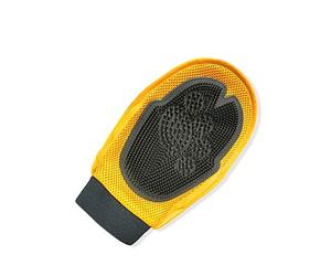 happy globe Gant de brossage 2-en-1 pour Chiens et Chats de Max&Mitzy, Gant ambidextre, Fermeture Auto-agrippante, Accessoire de toilettage