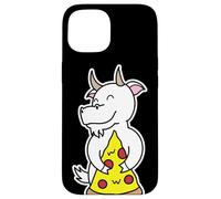 Happy Goat Tranche à pizza Coque pour iPhone 15