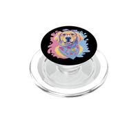 Happy Golden Retriever Lunettes Bleues pour Amoureux des Chiens Rose PopSockets PopGrip pour MagSafe