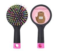 Happy Groundhog Day Brosse à cheveux démêlante avec base coussin