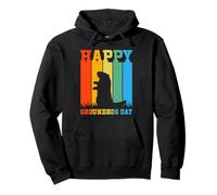 Happy Groundhog Day Retro Vintage Silhouette Design Sweat à Capuche