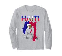 Happy Haiti Drapeau Jour Pride Haïti 1804 Manche Longue