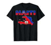Happy Haitian Flag Day Cool Haiti Flag Map Haitian Pride T-Shirt Graphique avec Valeur