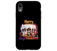 Happy HalloThanksMas Border Collie Spooky Thankful Merry Coque pour iPhone XR