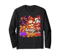 Happy Hallothanksmas Cats Halloween Thanksgiving Christmas Manche Longue