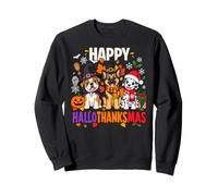 Happy Hallothanksmas Dogs Halloween Thanksgiving Noël Sweatshirt