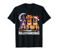 Happy Hallothanksmas Halloween Christmas German Shepherd Squad T-Shirt