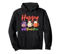 Happy Hallothanksmas Halloween Thanksgiving Christmas Coffee Sweat à Capuche