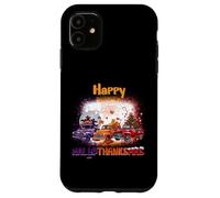 Happy HalloThanksMas Truck Spooky Thankful Merry X-mas Coque pour iPhone 11